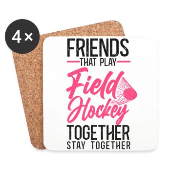 Field Hockey Friends Besties Buddy - Untersetzer (4er-Set) - Weiß - Vorne