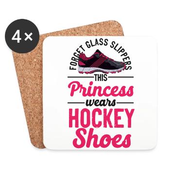 Field Hockey Forget Glass Slippers - Coasters (set of 4) - white - Front