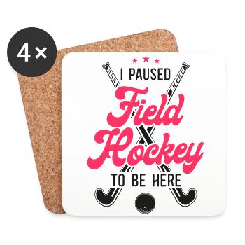 Hockey sur gazon J’ai mis le hockey sur gazon en pause - Dessous de verre (lot de 4) - blanc - Devant