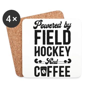 Field Hockey Coffee Powered By - Coasters (set of 4) - white - Front