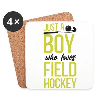 Field Hockey Boy Just A Boy Who - Coasters (set of 4) - white - Front