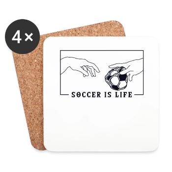 Michelangelo Creation of Adam Soccer Professional Soccer - Coasters (set of 4) - white - Front