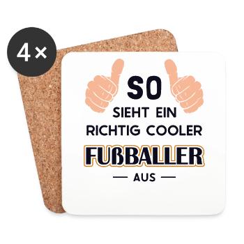 So sieht ein cooler Fußballer aus Fußballspieler - Untersetzer (4er-Set) - Weiß - Vorne