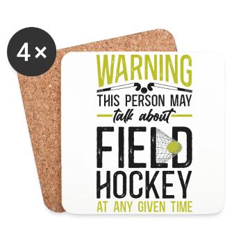 Hockey sur gazon Avertir cette personne - Dessous de verre (lot de 4) - blanc - Devant