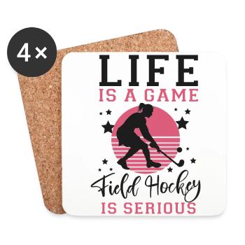 Field Hockey Life Is A Game Field - Untersetzer (4er-Set) - Weiß - Vorne