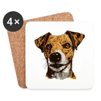 Jack Russel Terrier Hund Kopf - Untersetzer (4er-Set) - Weiß - Vorne