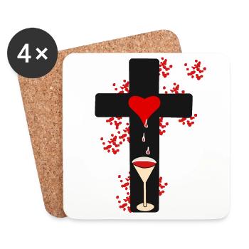 Ritual Okkult Kreuz Dark Halloween Satan Voodoo - Untersetzer (4er-Set) - Weiß - Vorne
