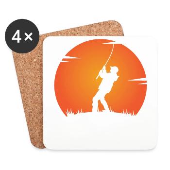 Angel, Angler, Fischer Fischen und Hecht Angeln - Untersetzer (4er-Set) - Weiß - Vorne
