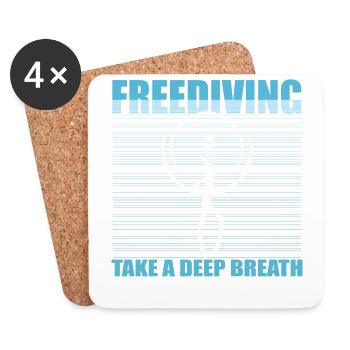 Diving, Freediving, Apnea No Limit Freediving - Coasters (set of 4) - white - Front