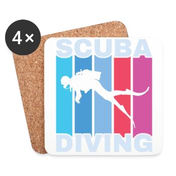 Plongée sous-marine, Plongée sous-marine, Vacances Sea Diver - Dessous de verre (lot de 4) - blanc - Devant
