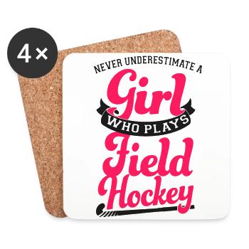 Field Hockey Never Underestimate A - Coasters (set of 4) - white - Front