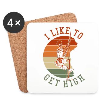 I Like To Get High Alpinklettern Sportklettern - Untersetzer (4er-Set) - Weiß - Vorne