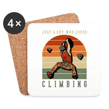 Just a Guy who Loves Climbing Bouldern Kraxler - Untersetzer (4er-Set) - Weiß - Vorne