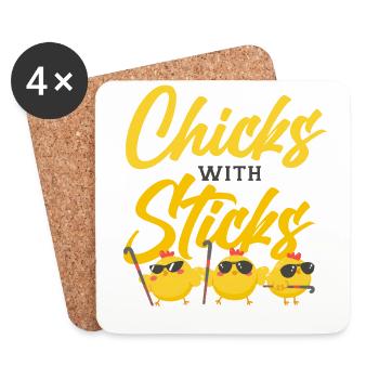 Field Hockey Friends Besties Buddy - Coasters (set of 4) - white - Front