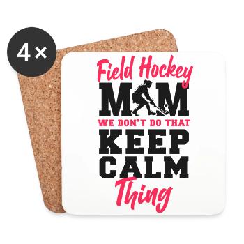 Maman de hockey sur gazon Maman de hockey sur gazon - Dessous de verre (lot de 4) - blanc - Devant