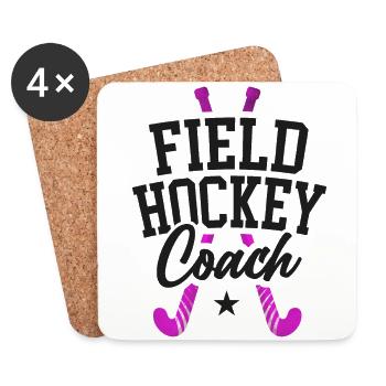 Field Hockey Coach Field Hockey - Untersetzer (4er-Set) - Weiß - Vorne