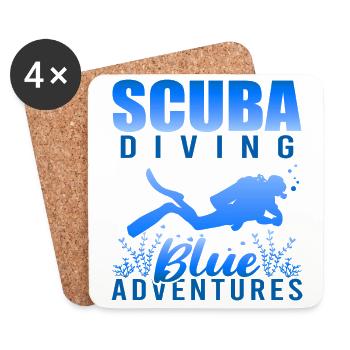 Plongée sous-marine, Plongée sous-marine, Vacances Sea Diver - Dessous de verre (lot de 4) - blanc - Devant