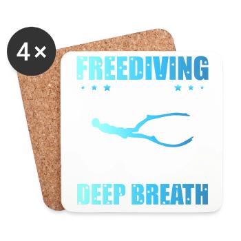 Tauchen, Apnoetauchen, Apnoe No Limit Freediving - Untersetzer (4er-Set) - Weiß - Vorne