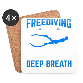 Diving, Freediving, Apnea No Limit Freediving - Coasters (set of 4) - white - Front