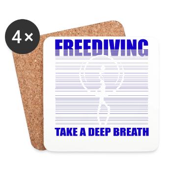 Diving, Freediving, Apnea No Limit Freediving - Coasters (set of 4) - white - Front