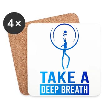 Tauchen, Apnoetauchen, Apnoe No Limit Freediving - Untersetzer (4er-Set) - Weiß - Vorne