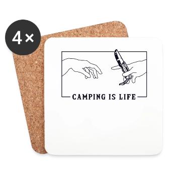 Michel-Ange Création des tentes de camping Adam - Dessous de verre (lot de 4) - blanc - Devant