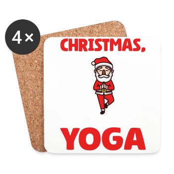 Yogini Yoga Meditation Christmas, Love and Yoga - Coasters (set of 4) - white - Front
