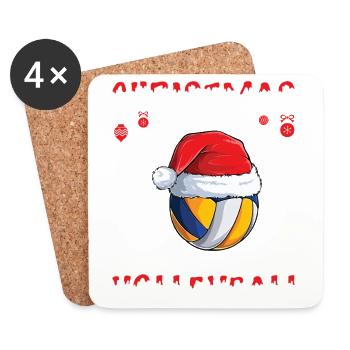 Joueur De Volley-ball Équipe Club Noël, Amour - Dessous de verre (lot de 4) - blanc - Devant