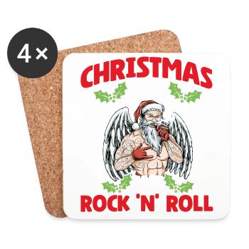Heavy Hard Metal Christmas, Love Rock 'n' Roll - Coasters (set of 4) - white - Front