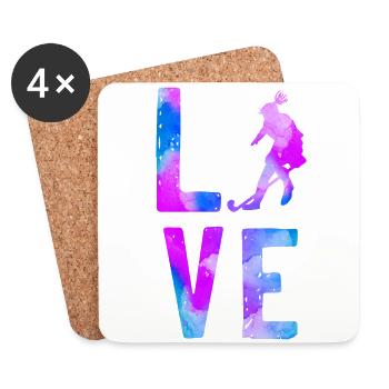 Field Hockey Watercolor Love - Untersetzer (4er-Set) - Weiß - Vorne