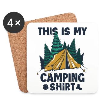 C’est mon camping de glamping de vêtements de camping - Dessous de verre (lot de 4) - blanc - Devant