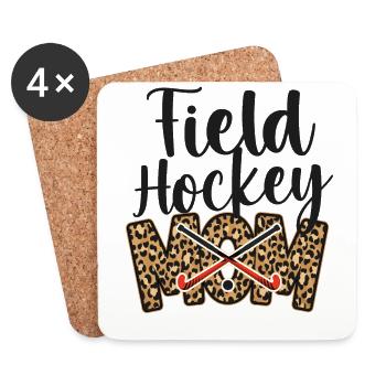 Hockey sur gazon Maman Léopard Guépard - Dessous de verre (lot de 4) - blanc - Devant