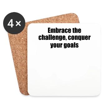 Fitness - Embrace the challenge, conquer your - Untersetzer (4er-Set) - Weiß - Vorne