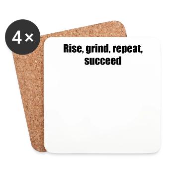 Fitness - Rise, grind, repeat, succeed - Untersetzer (4er-Set) - Weiß - Vorne
