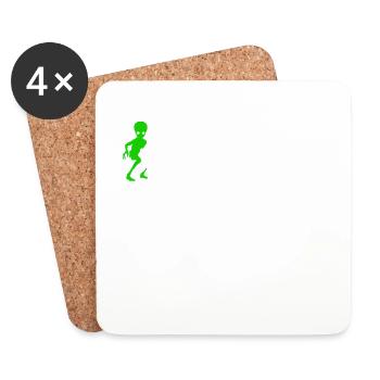 Alien, UFO, UAP, Space, Space Flying Object - Coasters (set of 4) - white - Front