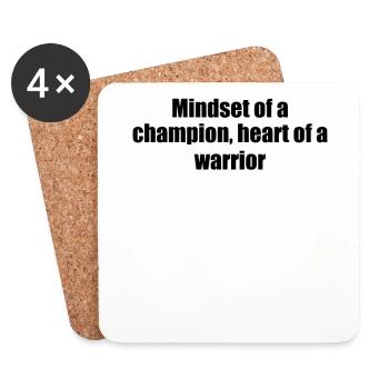Fitness - Mindset of a champion, heart of a - Coasters (set of 4) - white - Front