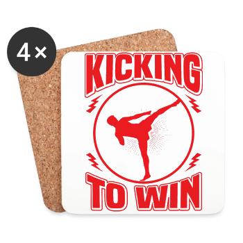 Kickboxer Martial Arts Kickboxing Kickboxen - Untersetzer (4er-Set) - Weiß - Vorne