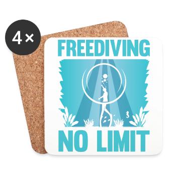 Tauchen, Apnoetauchen, Apnoe No Limit Freediving - Untersetzer (4er-Set) - Weiß - Vorne