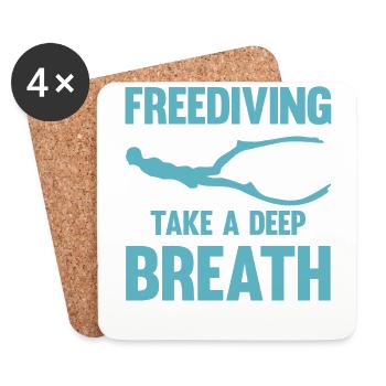 Diving, Freediving, Apnea No Limit Freediving - Coasters (set of 4) - white - Front