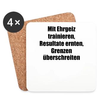 Fitness - Mit Ehrgeiz trainieren, Resultate - Untersetzer (4er-Set) - Weiß - Vorne