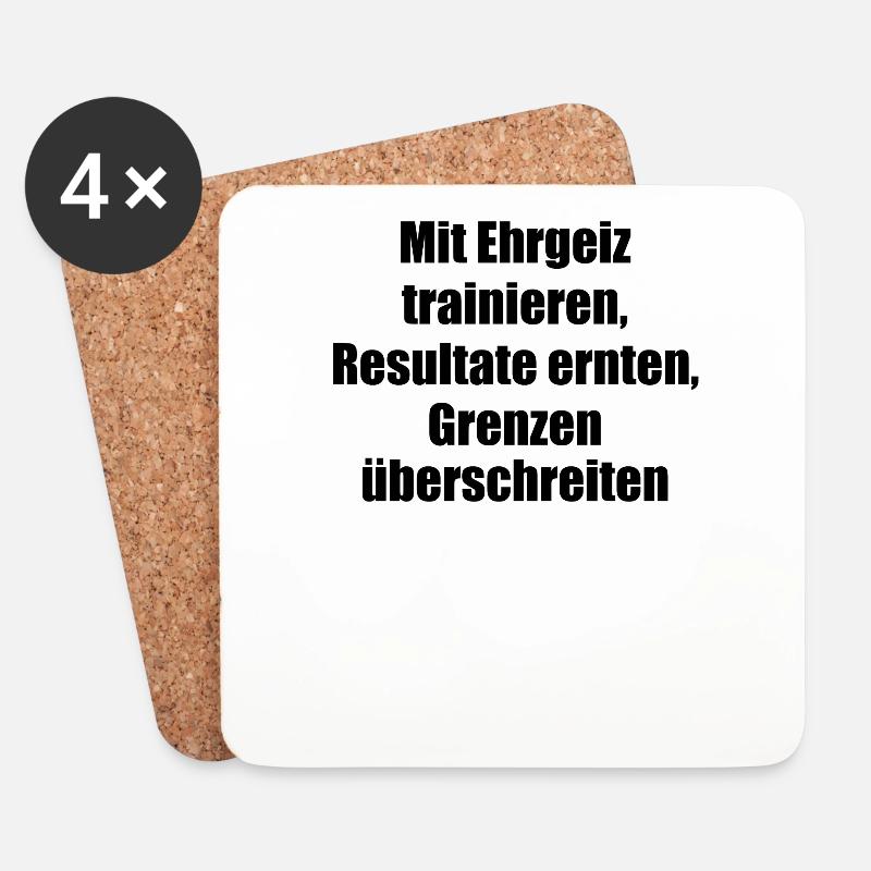 Fitness - Mit Ehrgeiz trainieren, Resultate - Untersetzer (4er-Set) - Weiß
