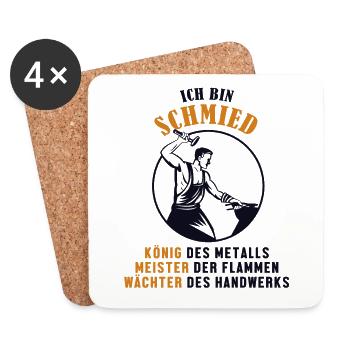 Schmied König Meister Wächter Blacksmith Forging - Untersetzer (4er-Set) - Weiß - Vorne
