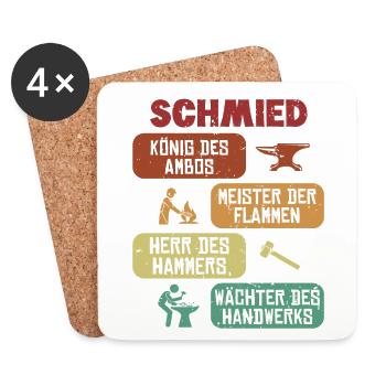 König Meister Herr Wächter Forging Kunstschmied - Untersetzer (4er-Set) - Weiß - Vorne