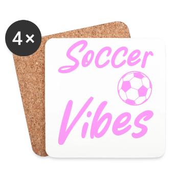 Frauenfußball, Fußball Frauen Soccer Damenfußball - Untersetzer (4er-Set) - Weiß - Vorne
