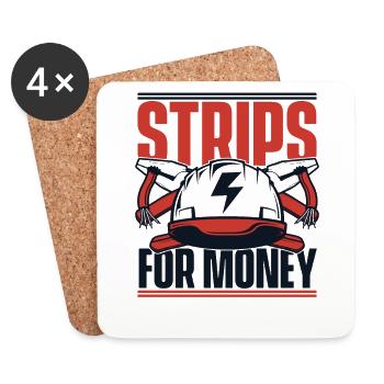 Strips For Money Ingénieur électricien Technicien en électronique - Dessous de verre (lot de 4) - blanc - Devant