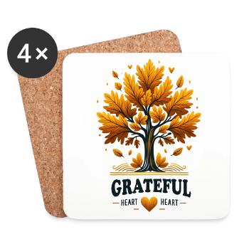 Grateful Heart - Thanksgiving Turkey Time Kids - Coasters (set of 4) - white - Front