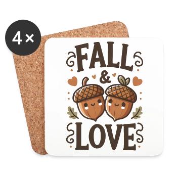Cute Fall & Love - Thanksgiving Turkey Time Kinder - Untersetzer (4er-Set) - Weiß - Vorne