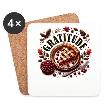 Pie Graditude - Thanksgiving Turkey Time Kinder - Untersetzer (4er-Set) - Weiß - Vorne