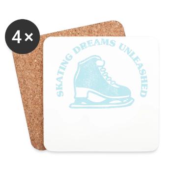 Patineur Artistique Club De Patinage Artistique Fille Patinage Sur Glace - Dessous de verre (lot de 4) - blanc - Devant