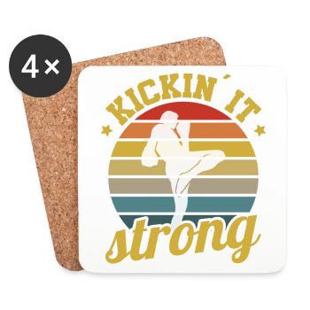 Kickboxer Martial Arts Kickboxing Kickboxen - Untersetzer (4er-Set) - Weiß - Vorne